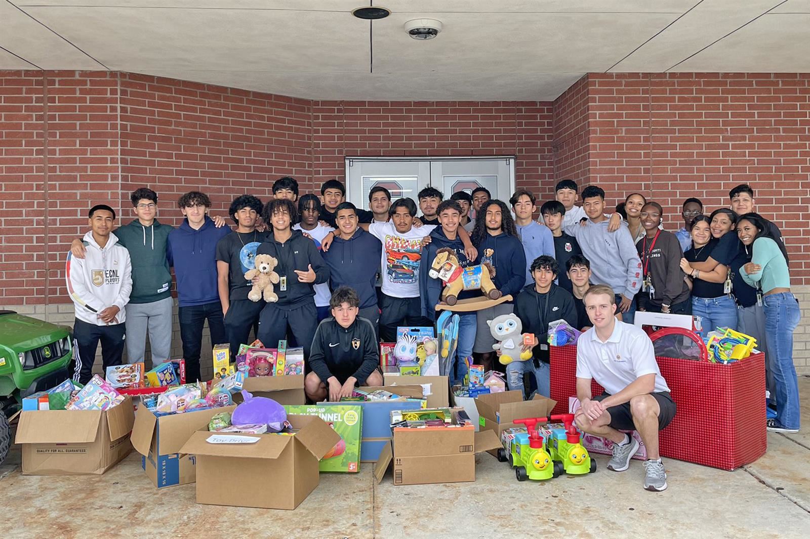 Cypress Springs High School participates in CALI BEAR toy drive.
